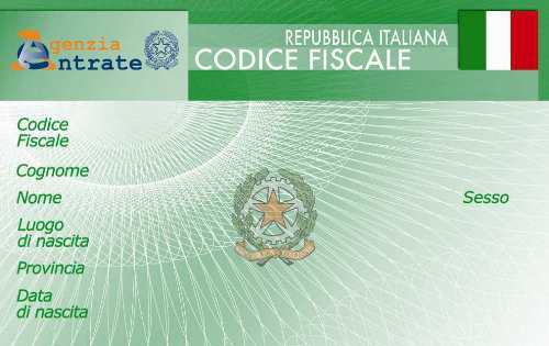 Codice Fiscale - Fronte