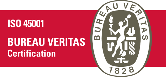 Logo certificazione ISO/IEC 45001 rilasciata da Bureau Veritas