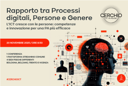 Aperte le iscrizioni alla conferenza "Rapporto fra Processi Digitali, Persone e Genere" promossa dal Cerchio ICT in house - Immagine